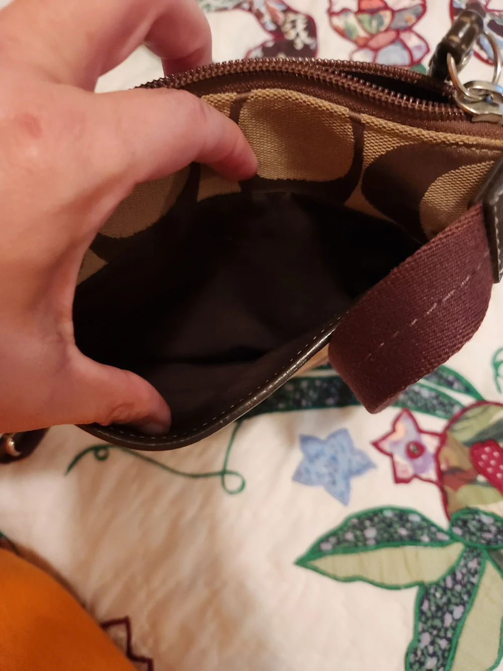 Coach Brown Signature Canvas Crossbody Bag